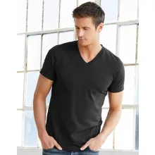 Uniszex rövid ujjú póló Bella Canvas Unisex Jersey V-Neck T-Shirt S, Fehér