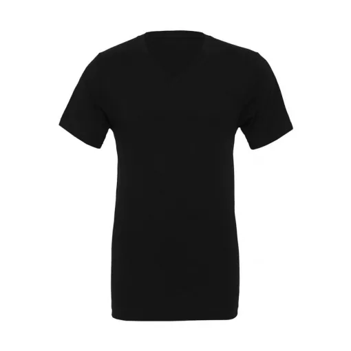 Uniszex rövid ujjú póló Bella Canvas Unisex Jersey V-Neck T-Shirt XL, Fekete
