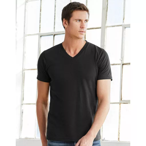 Uniszex rövid ujjú póló Bella Canvas Unisex Jersey V-Neck T-Shirt M, Barna