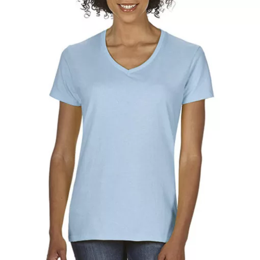 Női póló  Rövid ujjú Gildan Premium Cotton Ladies V-Neck T-Shirt   Fehér   urespolo.hu