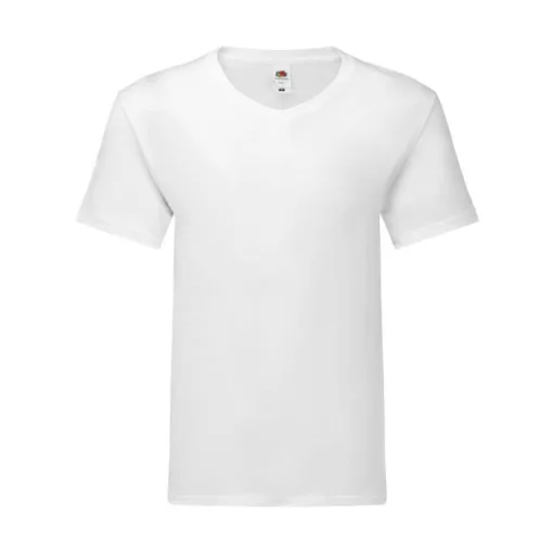 Férfi rövid ujjú póló Fruit of the Loom Iconic 150 V Neck T -2XL, Fehér