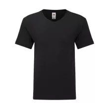 Férfi rövid ujjú póló Fruit of the Loom Iconic 150 V Neck T -3XL, Fekete