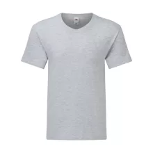 Férfi rövid ujjú póló Fruit of the Loom Iconic 150 V Neck T -3XL, Heather szürke