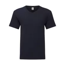 Férfi rövid ujjú póló Fruit of the Loom Iconic 150 V Neck T -2XL, Mély sötétkék (navy)