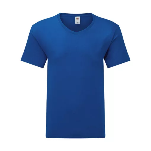Férfi rövid ujjú póló Fruit of the Loom Iconic 150 V Neck T -XL, Királykék