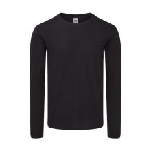 Férfi hosszú ujjú póló Fruit of the Loom Iconic 150 Classic Long Sleeve T -M, Fekete