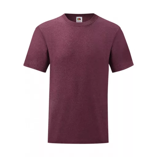 Uniszex rövid ujjú póló Fruit of the Loom Valueweight Tee S, Heather Burgundi vörös