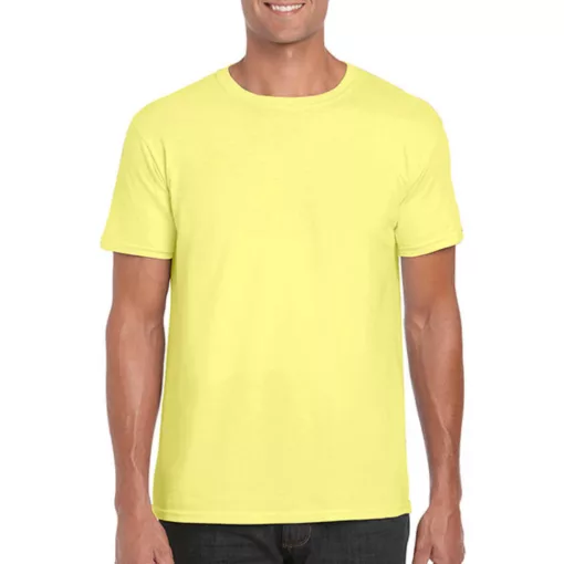 Férfi póló  Rövid ujjú Gildan Softstyle Ring Spun T-Shirt   Cornsilk (világossárga)   urespolo