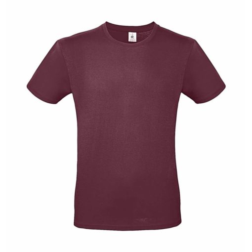Férfi rövid ujjú póló B&C #E150 T-Shirt -XS, Burgundi vörös