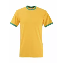 Uniszex póló  Rövid ujjú Fruit of the Loom Ringer T   Fehér/Sötétkék navy   urespolo.hu