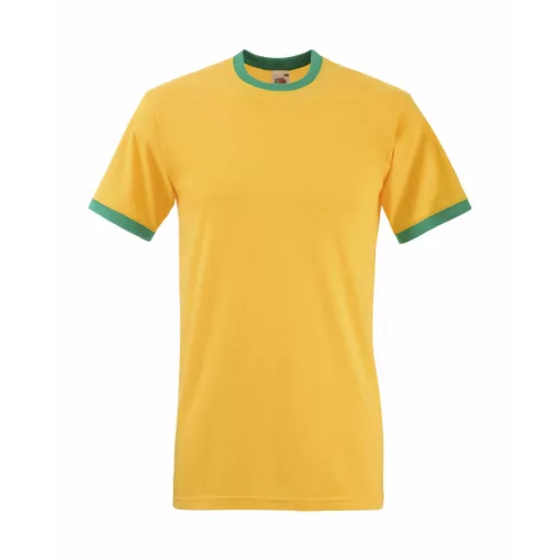Uniszex póló  Rövid ujjú Fruit of the Loom Ringer T   Fehér/Sötétkék navy   urespolo.hu