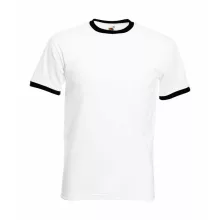 Uniszex póló  Rövid ujjú Fruit of the Loom Ringer T   Fehér/Sötétkék navy   urespolo.hu