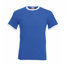 Uniszex póló  Rövid ujjú Fruit of the Loom Ringer T   Fehér/Sötétkék navy   urespolo.hu