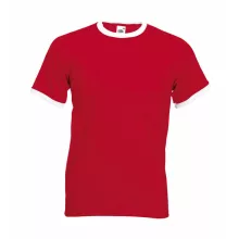 Uniszex póló  Rövid ujjú Fruit of the Loom Ringer T   Fehér/Sötétkék navy   urespolo.hu