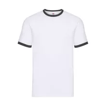 Uniszex póló  Rövid ujjú Fruit of the Loom Ringer T   Fehér/Fekete   urespolo.hu
