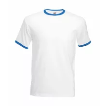 Uniszex póló  Rövid ujjú Fruit of the Loom Ringer T   Fehér/Fekete   urespolo.hu