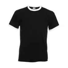 Uniszex póló  Rövid ujjú Fruit of the Loom Ringer T   Sötétkék navy/fehér   urespolo.hu