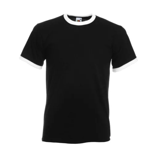 Uniszex póló  Rövid ujjú Fruit of the Loom Ringer T   Királykék/Fehér   urespolo.hu