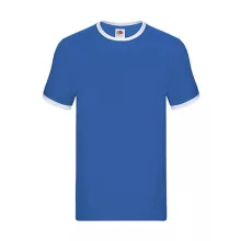 Uniszex póló  Rövid ujjú Fruit of the Loom Ringer T   Királykék/Fehér   urespolo.hu
