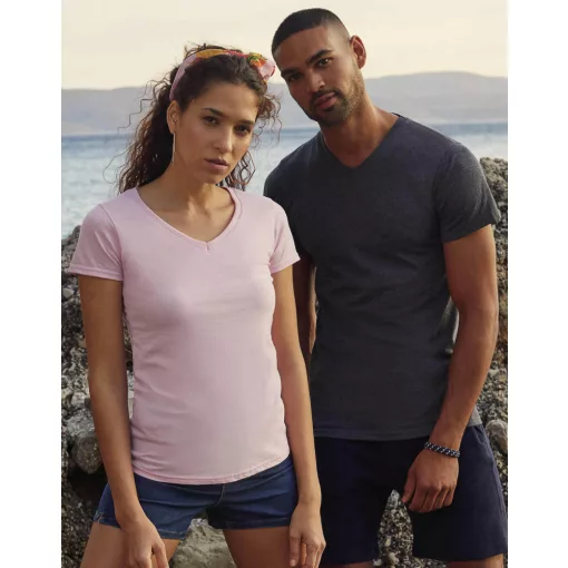 Férfi póló  Rövid ujjú Fruit of the Loom Valueweight V-Neck-Tee   Fehér   urespolo.hu