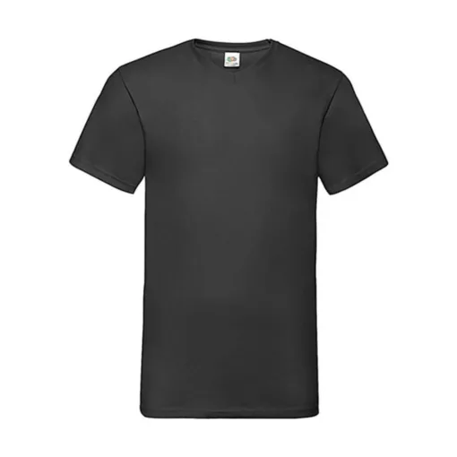 Férfi póló  Rövid ujjú Fruit of the Loom Valueweight V-Neck-Tee   Fekete   urespolo.hu