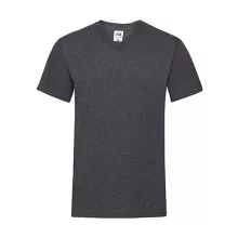 Férfi póló  Rövid ujjú Fruit of the Loom Valueweight V-Neck-Tee   Sötét heather szürke   urespo
