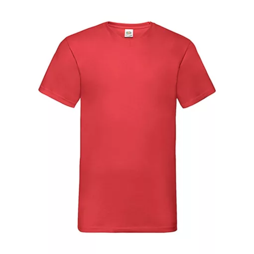 Férfi póló  Rövid ujjú Fruit of the Loom Valueweight V-Neck-Tee   Piros   urespolo.hu