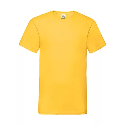 Férfi póló  Rövid ujjú Fruit of the Loom Valueweight V-Neck-Tee   Napraforgó sárga   urespolo.h