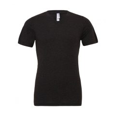 Uniszex rövid ujjú póló Bella Canvas Unisex Triblend V-Neck T-Shirt XL, Szénszürke-Fekete Tribl