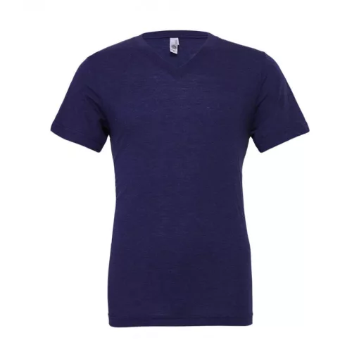 Uniszex rövid ujjú póló Bella Canvas Unisex Triblend V-Neck T-Shirt XL, Sötétkék (navy) Triblen