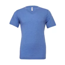 Uniszex rövid ujjú póló Bella Canvas Unisex Triblend V-Neck T-Shirt L, Kék Triblend