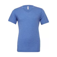 Uniszex rövid ujjú póló Bella Canvas Unisex Triblend V-Neck T-Shirt L, Kék Triblend
