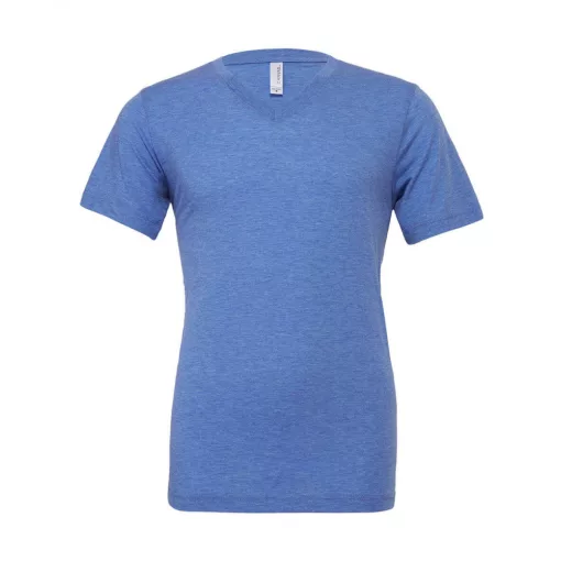 Uniszex rövid ujjú póló Bella Canvas Unisex Triblend V-Neck T-Shirt 2XL, Kék Triblend