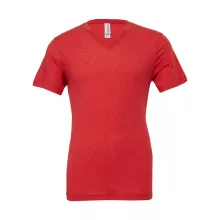 Uniszex rövid ujjú póló Bella Canvas Unisex Triblend V-Neck T-Shirt S, Piros Triblend