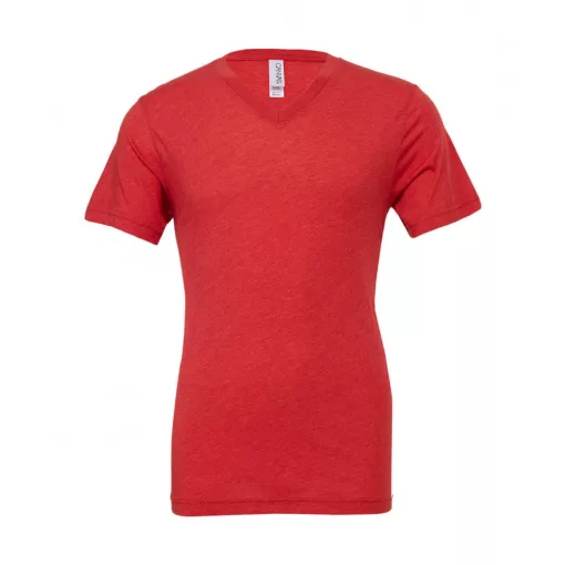 Uniszex rövid ujjú póló Bella Canvas Unisex Triblend V-Neck T-Shirt XL, Piros Triblend
