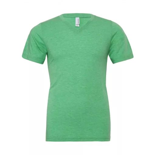 Uniszex rövid ujjú póló Bella Canvas Unisex Triblend V-Neck T-Shirt M, Zöld Triblend