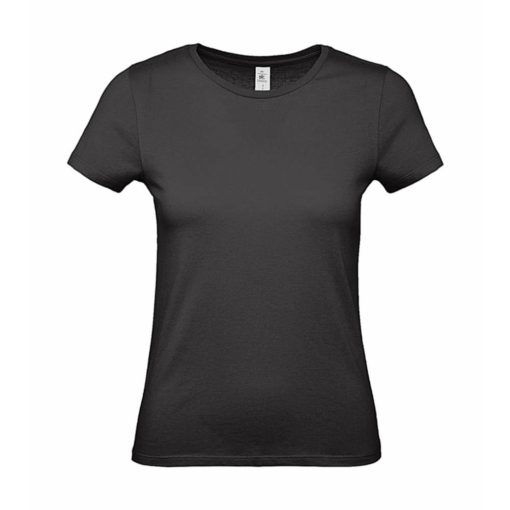Női rövid ujjú póló B&C #E150 /women T-Shirt -XS, Fekete