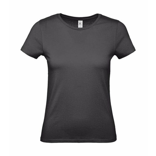 Női rövid ujjú póló B&C #E150 /women T-Shirt -XS, Teljesen fekete