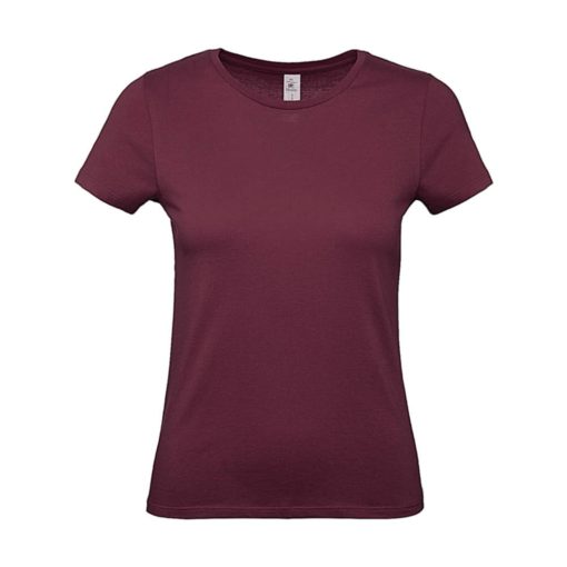 Női rövid ujjú póló B&C #E150 /women T-Shirt -XS, Burgundi vörös