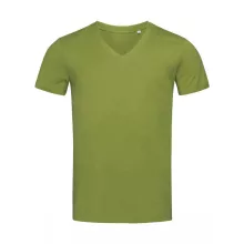Férfi rövid ujjú póló Stedman James V-Neck Men XL, Earth Green