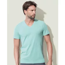 Férfi rövid ujjú póló Stedman James V-Neck Men XL, Earth Green