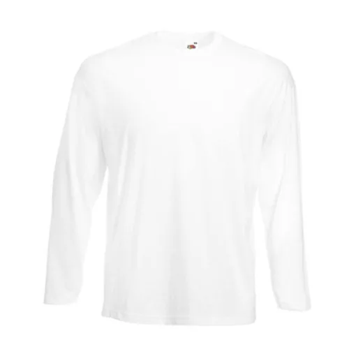 Férfi póló  Hosszú ujjú Fruit of the Loom Value Weight LS T   Fehér   urespolo.hu