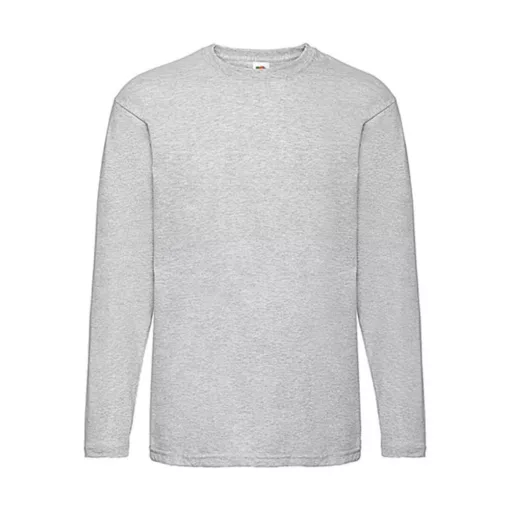 Férfi póló  Hosszú ujjú Fruit of the Loom Value Weight LS T   Heather szürke   urespolo.hu