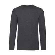 Férfi póló  Hosszú ujjú Fruit of the Loom Value Weight LS T   Sötét heather szürke   urespolo.h