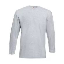 Férfi póló  Hosszú ujjú Fruit of the Loom Value Weight LS T   Világos grafitszürke   urespolo.h
