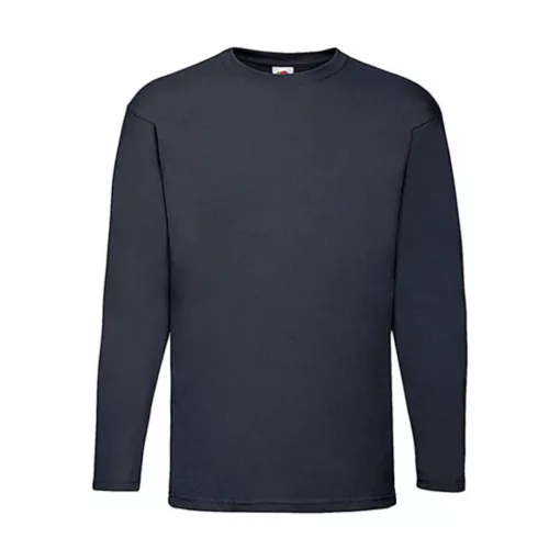 Férfi póló  Hosszú ujjú Fruit of the Loom Value Weight LS T   Mély sötétkék (navy)   urespolo.h
