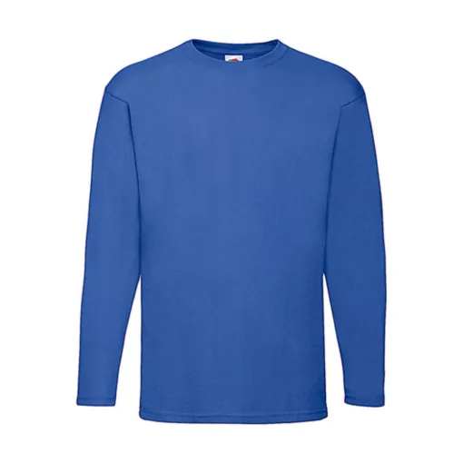 Férfi póló  Hosszú ujjú Fruit of the Loom Value Weight LS T   Királykék   urespolo.hu