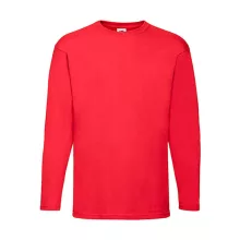 Férfi póló  Hosszú ujjú Fruit of the Loom Value Weight LS T   Piros   urespolo.hu