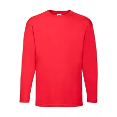 Férfi póló  Hosszú ujjú Fruit of the Loom Value Weight LS T   Piros   urespolo.hu