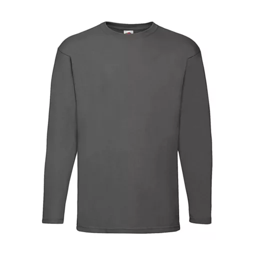 Férfi póló  Hosszú ujjú Fruit of the Loom Value Weight LS T   Piros   urespolo.hu